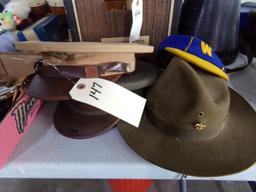 COLLECTION OF US ARMY AND BOY SCOUT HATS