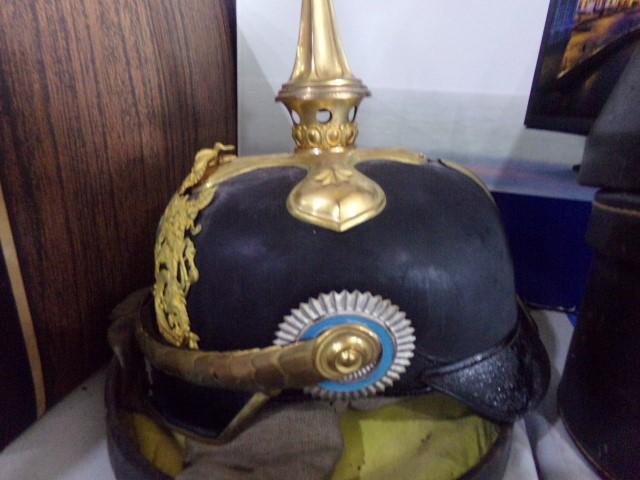 SPIKE HELMET PICKLEHAUBE WITH LEATHER CARRYING CASE