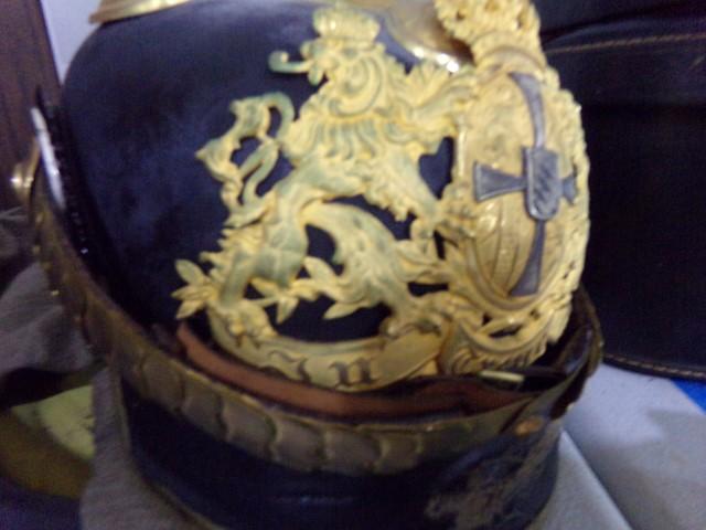 SPIKE HELMET PICKLEHAUBE WITH LEATHER CARRYING CASE