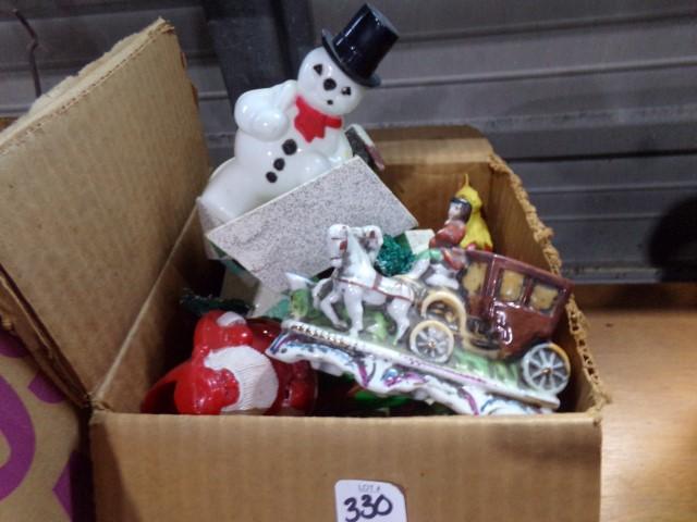 BOX LOT EARLY CHRISTMAS DECORATIONS
