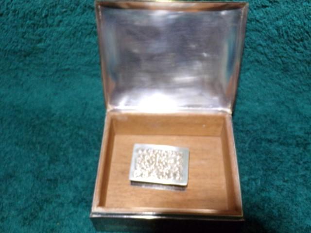 POOLE SILVER CO SILVER PLATE CIGARETTE BOX 3 X 3 3/4 X 1 1/2 INCH