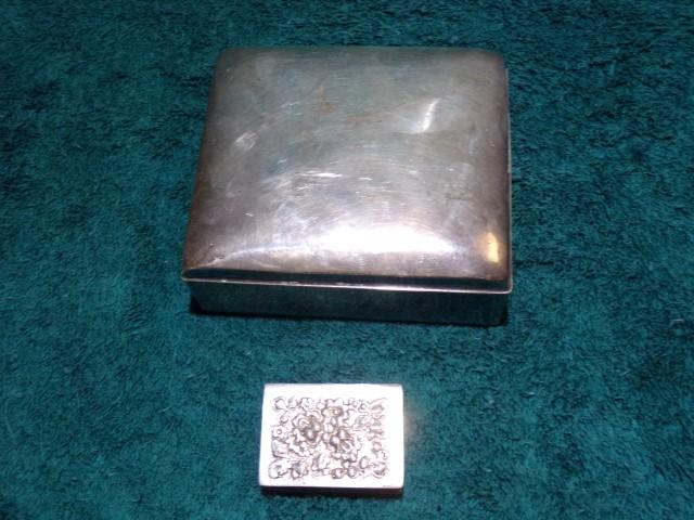 POOLE SILVER CO SILVER PLATE CIGARETTE BOX 3 X 3 3/4 X 1 1/2 INCH