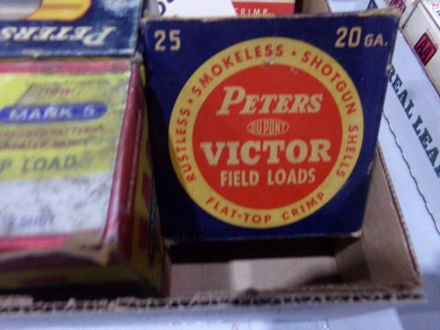 BOX LOT PETERS WINCHESTER RANGER SHOTGUN SHELL VINTAGE BOXES 20 GAUGE AND 1