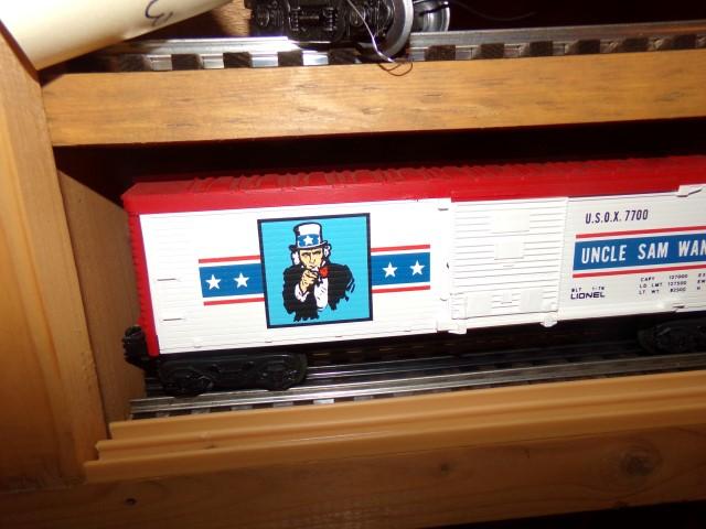 SET OF FOUR LIONEL BOX CARS 7700 UNCLE SAM WANTS YOU 6421 JOSHUA L COWEN #5