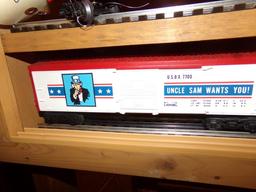 SET OF FOUR LIONEL BOX CARS 7700 UNCLE SAM WANTS YOU 6421 JOSHUA L COWEN #5