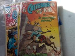 NINE CHEYENNE KID CHARLTON COMICS WITH DUPLICATES