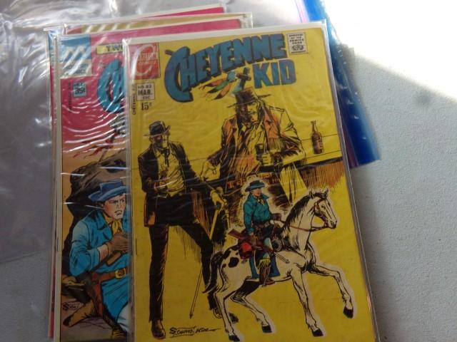 NINE CHEYENNE KID CHARLTON COMICS WITH DUPLICATES