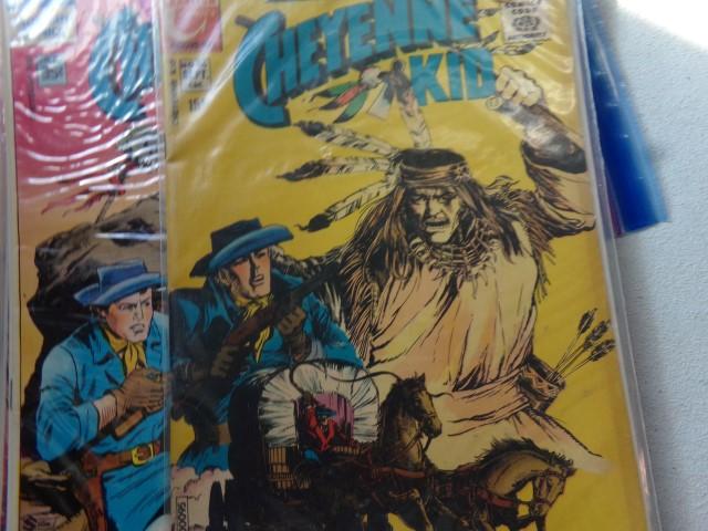 NINE CHEYENNE KID CHARLTON COMICS WITH DUPLICATES