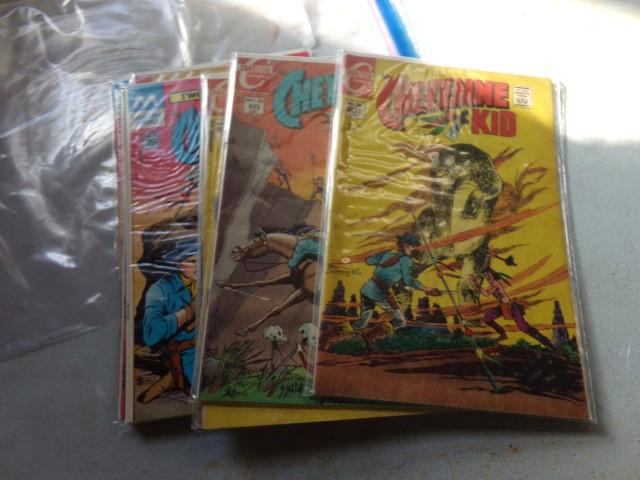 NINE CHEYENNE KID CHARLTON COMICS WITH DUPLICATES