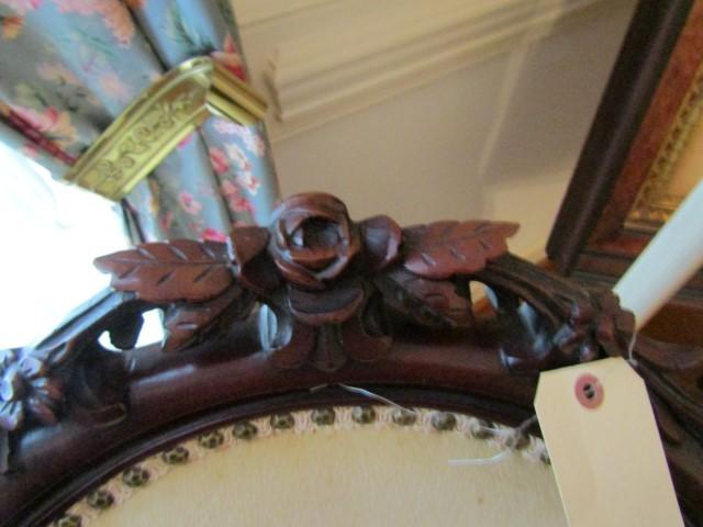 FANCY HEAVILY CARVED VICTORIAN ROSEWOOD SIDE CHAIR