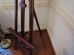 CONTEMPORARY HEAVILY CARVED HARDWOOD EASEL