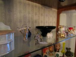 TOP SHELF OF CHINA TO INCLUDE PEWTER AND GLASSWARE