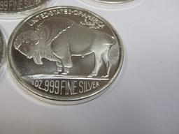 5 2011 buffalo 1oz .999 fine silver