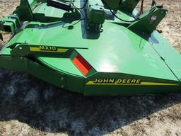 #113 JOHN DEERE MX10 3 PH MOWER SN 1P0MX10HCJP040733 540 PTO 10' WIDE 2 PAN