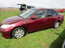 #2905 2004 HONDA CIVIC 208770 MILES 5 SP MANUAL PWR PKG CRUISE SUNROOF FRON