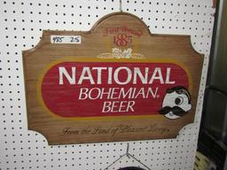 NATIONAL BOHEMIAN WOODEN SIGN APPROXIMATELY 24 X 18