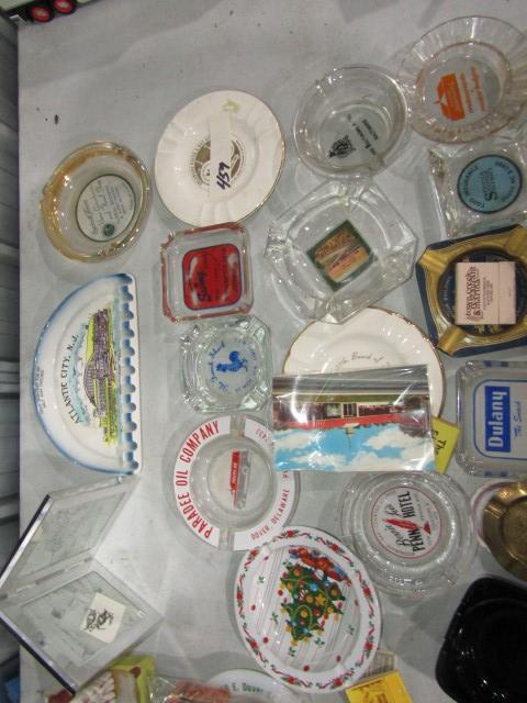 LARGE COLLECTION OF ADVERTISING ASHTRAYS MOSTLY LOCAL INCLUDING ST MICHAELS