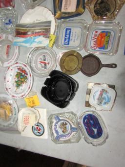 LARGE COLLECTION OF ADVERTISING ASHTRAYS MOSTLY LOCAL INCLUDING ST MICHAELS