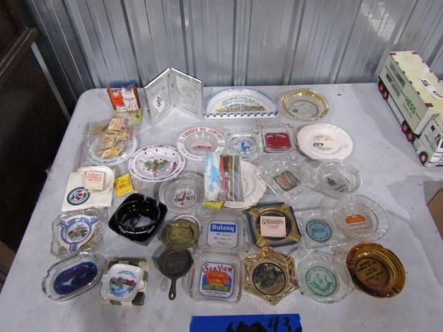 LARGE COLLECTION OF ADVERTISING ASHTRAYS MOSTLY LOCAL INCLUDING ST MICHAELS