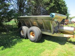 #302 AGRI CRAFT HYDRAULIC SPREADER TANDEM AXLE MOD FL8 FLOATATION TIRES 36