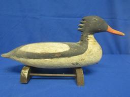 DRAKE MERGANSER DECOY ATTRIBUTED TO HV SHOURDS NEW JERSEY