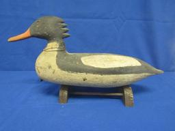 DRAKE MERGANSER DECOY ATTRIBUTED TO HV SHOURDS NEW JERSEY