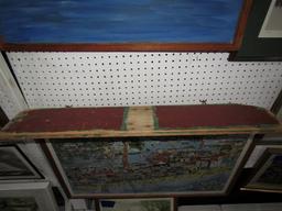 OLD HAND PAINTED WOODEN SIGN LOBSTER DOCK 36 X 8