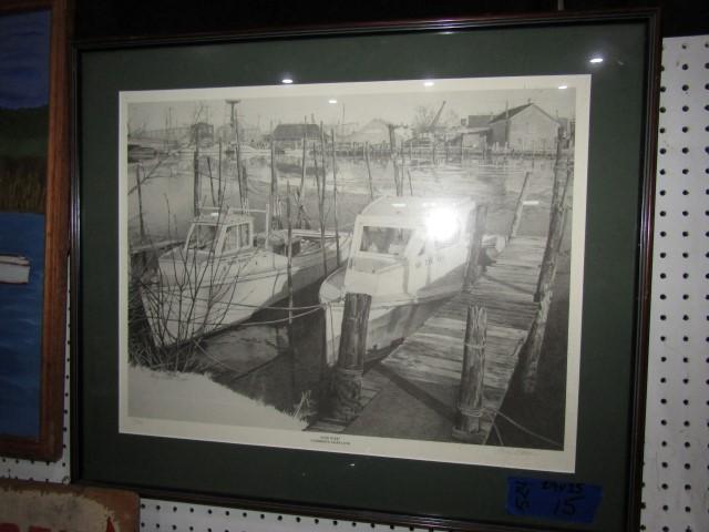 BLACK AND WHITE PRINT ICED OVER CAMBRIDGE MD BY MARY WATSON 16 OF 400 FRAME