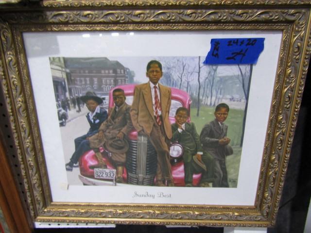 FRAMED UNDER GLASS POSTER TITLED SUNDAY BEST 24 X 20