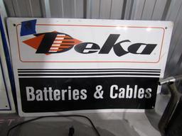 DEKA BATTERIES AND CABLE TIN SIGN 24 X 16