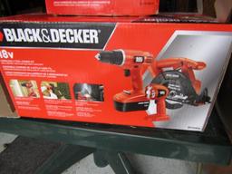 BLACK  DECKER 18 VOLT THREE TOOL COMBO KIT BATTERY OPERATED