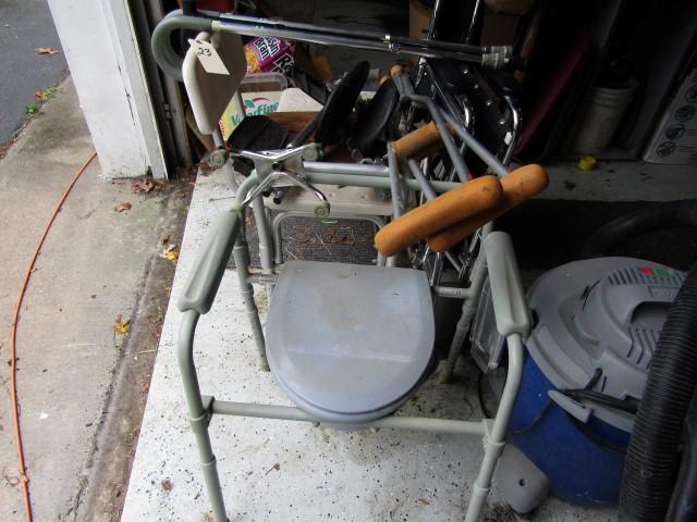 LARGE LOT MEDICAL EQUIPMENT WHEEL CHAIR SHOWER CHAIR AND MORE