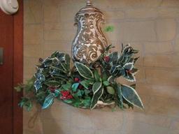 FAUX FOUNTAIN WITH ARTIFICIAL PLANTS