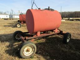 APPROX 500 GAL STEEL FUEL TANK CENTRAL TRACTOR WAGON GEAR