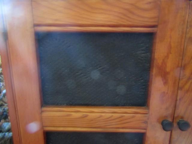 ANTIQUE PINE SAFE 2 DOOR SINGLE DRAWER AND SHELF 52 INCH TALL X 40 X 16