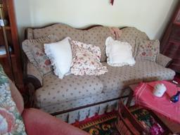 SOFA WITH ROLLED ARMS FLORAL DESIGN