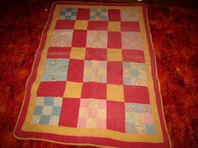 HAND MADE SUMMER BABY QUILT 51 X 37