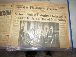LOT OF HISTORICAL NEWSPAPERS INCLUDING WILIMINGTON MORNING NEWS JFK DAILY T