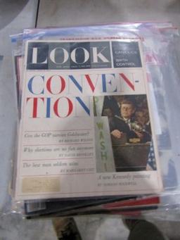 LARGE LOT OF LIFE LOOK AND POST MAGAZINES HISTORY OF KENNEDYS AND MORE