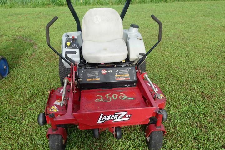 #2502 EXMART ZERO TURN MOWER 19 HP KAWASAKI ENG 48" CUT NEW BLADES 1189 HRS