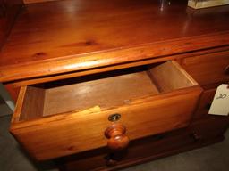 ANTIQUE PINE 4 DRAWER CHEST WITH CANDLE HOLDERS