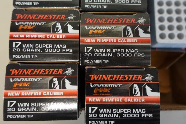 APPROX 220 RDS WINCHESTER VARMIT HV 17 WIN SUPER MAG 20 GR 3000 FPS POLYMER