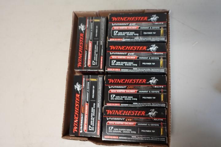 APPROX 300 RDS WINCHESTER VARMIT HV 17 WIN SUPER MAG 20 GR 3000 FPS POLYMER