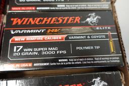 200 RDS WINCHESTER VARMIT HV 17 WIN SUPER MAG 20 GR 3000 FPS AND 100 RDS HO