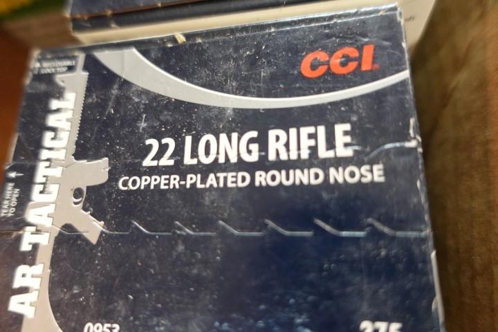 3 BOXES 370 RDS PER BOX CCI 22 LONG RIFLE COPPER PLATED ROUND NOSE AND 1 BO