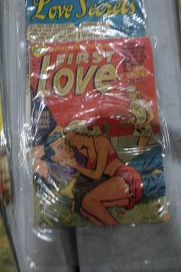 LOT OF 5 10 CENT COMICS INCLUDING FIRST LOVE TRUE SEACRETS ROMANCE AND MARR