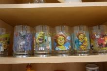 CONTENTS KITCHEN CABINET INCLUDING MCDONALDS SHREK GLASSES SALAD DISHES AND