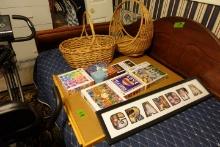 PUZZLE TABLE WITH PUZZLES AND BASKETS