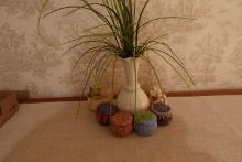 LENOX VASE AND SET OF 4 CANDLES AND DECORATIVES