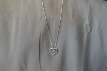 STERLING NECKLACE WITH HEART PENDANT